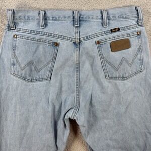 Wrangler Jeans Mens 34x36 Blue 13MWZ Cowboy Western Rodeo Denim Work Light Wash